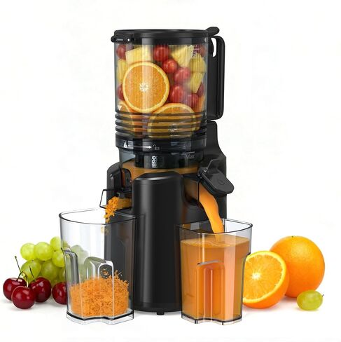 Cold Press Juicer, Juicer Machines with 6" Large Wide Feed Chute, High Juice Yield Slow Masticating Juicer, Easy to Clean, Quiet Brushless Copper Motor, Juicers for Whole Fruits & Vegetables in Kuwait