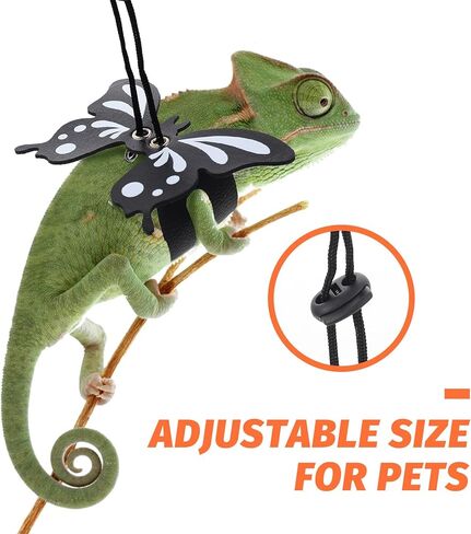 Toddmomy Adjustable Dark Harness Leash with Wing Pattern for Outdoor Use, Gecko Traction Rope Reptile Supply Suitable for Bearded Dragons and Small Crawling Pets in Kuwait