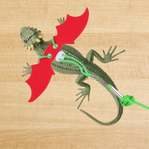 SEWACC Christmas Harness Leash Set with Wings Traction Rope for Outdoor Reptile Walking and Bearded Dragon Use in Kuwait