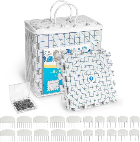 Yiitoll Blocking Mats for Knitting,Extra Thick Knitting Mat-9 Pack,100 Pins in Kuwait
