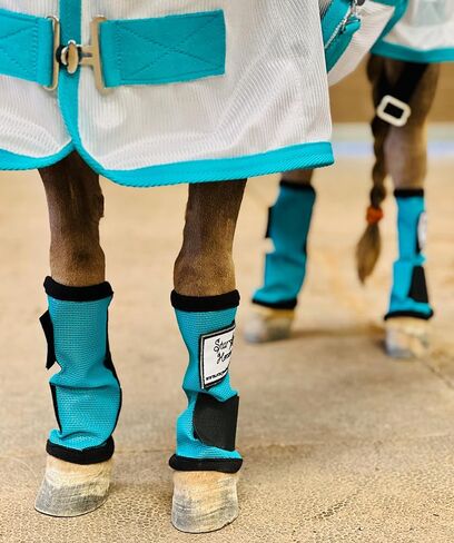 Star Point Horsemanship Miniature Horse Stay-Up Technology Mesh Fly Leggings UV Leg Protection Boots Breathable Durable Pony Donkeys Leg Wraps to Reduce Hoof Damage Leg Fatigue (Light Blue Set of 4) in Kuwait
