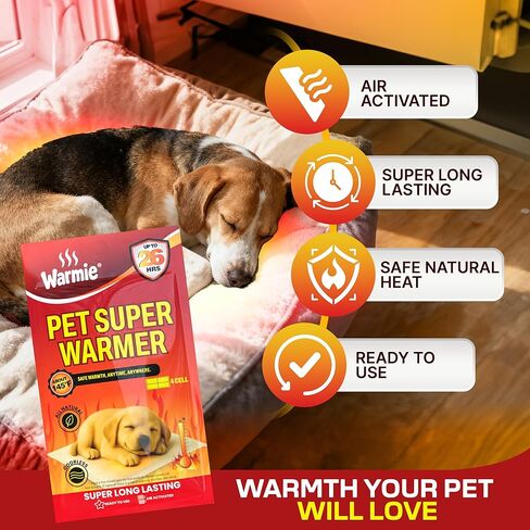 Warmie Super Warmer for Dogs & Cats | Air‑Activated Pet Heat Packs | Bigger & Wider for Bed & Crate Warmth | All‑Natural, Odorless, Steady Heating for Cold Weather Comfort | Safe Warmth | 5 Pack in Kuwait