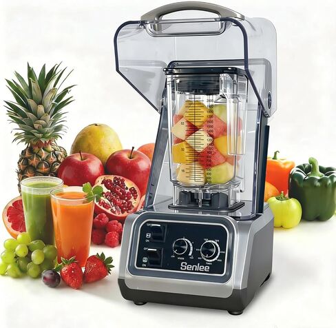 Commercial Blender for Smoothies 2200W With Quiet Shield,80oz BPA-Free Pitcher for Shakes,Self-Cleaning & Ice Crush Pro,6-leaf Stainless Steel Blade,Smoothie & Shake Maker for Restaurants, Kitchens in Kuwait