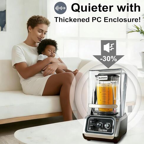 Commercial Blender for Smoothies 2200W With Quiet Shield,80oz BPA-Free Pitcher for Shakes,Self-Cleaning & Ice Crush Pro,6-leaf Stainless Steel Blade,Smoothie & Shake Maker for Restaurants, Kitchens in Kuwait