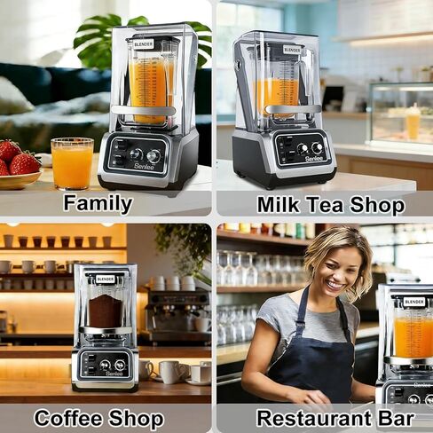 Commercial Blender for Smoothies 2200W With Quiet Shield,80oz BPA-Free Pitcher for Shakes,Self-Cleaning & Ice Crush Pro,6-leaf Stainless Steel Blade,Smoothie & Shake Maker for Restaurants, Kitchens in Kuwait