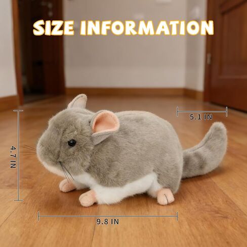 YUEPET Chinchilla Plush Cuddler Toy, Soft Chinchilla Cuddle Buddy, Comfort Anxiety Relief & Stress Reducer Companion for Chinchillas, Guinea Pigs, Hamsters, Ferrets, Hedgehogs, Sugar Gliders in Kuwait