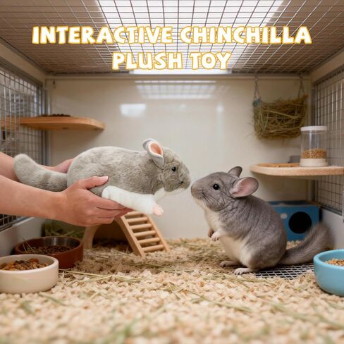 YUEPET Chinchilla Plush Cuddler Toy, Soft Chinchilla Cuddle Buddy, Comfort Anxiety Relief & Stress Reducer Companion for Chinchillas, Guinea Pigs, Hamsters, Ferrets, Hedgehogs, Sugar Gliders in Kuwait