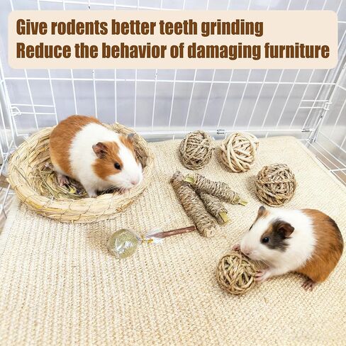 Hamiledyi 40PCS Rabbit Chew Toys Guinea Pig Treats Chews for Teeth Natural Bunny Enrichment Toys Cage Accessories for Hamster Chinchilla Squirrel Gerbils Rabbit Guinea Pig Cavy in Kuwait