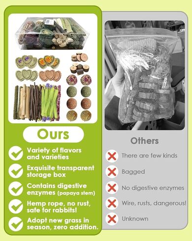 68pcs DIY Rabbit Chew Toys,Rabbit Toy for Bunnies Boredom Bunny Toys for Teeth, Timothy Stick, Apple Sticks, Sweet Bamboo, for Guinea Pig, Hamster, Chinchilla, Rat (19.04 Ounces (Pack of 1)) in Kuwait