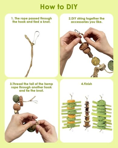 68pcs DIY Rabbit Chew Toys,Rabbit Toy for Bunnies Boredom Bunny Toys for Teeth, Timothy Stick, Apple Sticks, Sweet Bamboo, for Guinea Pig, Hamster, Chinchilla, Rat (19.04 Ounces (Pack of 1)) in Kuwait