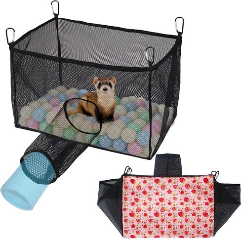 Ferret Ball Pit Hammock, Hammock Cage Toy Compatible with Tunnel, Suitable for Hamsters and Chinchillas (Ball Not Included) in Kuwait