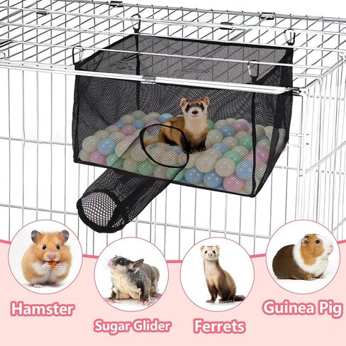 Ferret Ball Pit Hammock, Hammock Cage Toy Compatible with Tunnel, Suitable for Hamsters and Chinchillas (Ball Not Included) in Kuwait