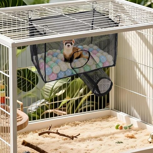 Ferret Ball Pit Hammock, Hammock Cage Toy Compatible with Tunnel, Suitable for Hamsters and Chinchillas (Ball Not Included) in Kuwait