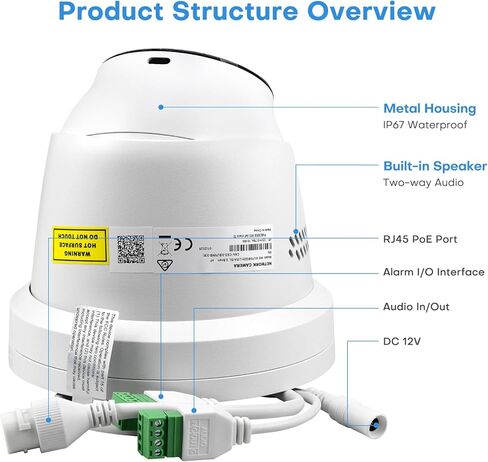 كاميرا IP Turret PoE IP بدقة 8 ميجابكسل مع VCA ذكي، اكتشاف الإنسان/المركبة، مستشعر ضوء النجوم، فتحة بطاقة ميكروفون/SD مدمجة، غطاء معدني كامل، متوافق مع Hikvision NVR، OEM DS-2CD2387G2-LU 2.8 مم in Saudi Arabia