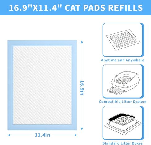 35 PCS Cat Pads, Compatible with Breeze Litter System, Fresh Scent Cat Pee Pads Refills, Ultra Absorbent with Odor Control, 16.9" x 11.7" in Kuwait