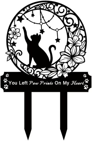 Dog Grave Marker Memorial,Metal Pet Grave Decorations for Cemetery,Dog Headstone Dog Memorial Gift with Garden Dog Silhouette,Waterproof Pet Headstone Memorial for Yard,Garden or outdoor Memorial in Kuwait