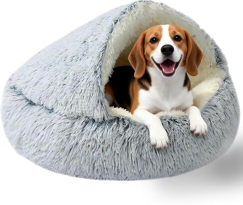 Dog Beds Medium Size Dogs, Calming Deluxe Plush Dog Cave Bed for Medium Dogs - Removable & Washable with Zipper, Built-in Support & Stable Non-Collapsible, Pet Bed for Dogs & Cats 32×32Inch in Kuwait