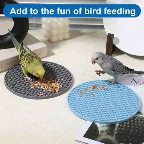 2 PCS Bird Foraging Toys, Soft Bird Slow Feeder Mats, Silicone Bird Foraging Mat, Interactive Foraging Birds Toys for Parakeet, Cockatiel, African Grey, Conure, Budgies in Kuwait