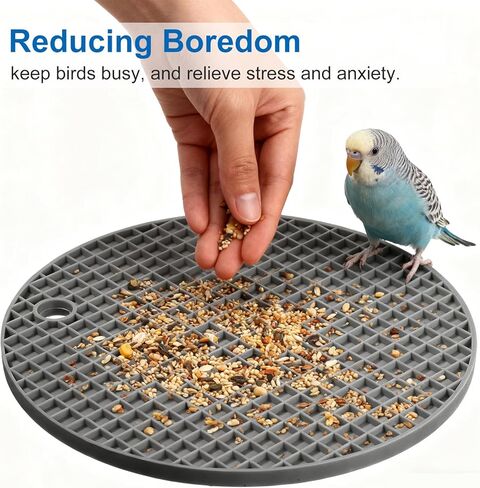 2 PCS Bird Foraging Toys, Soft Bird Slow Feeder Mats, Silicone Bird Foraging Mat, Interactive Foraging Birds Toys for Parakeet, Cockatiel, African Grey, Conure, Budgies in Kuwait