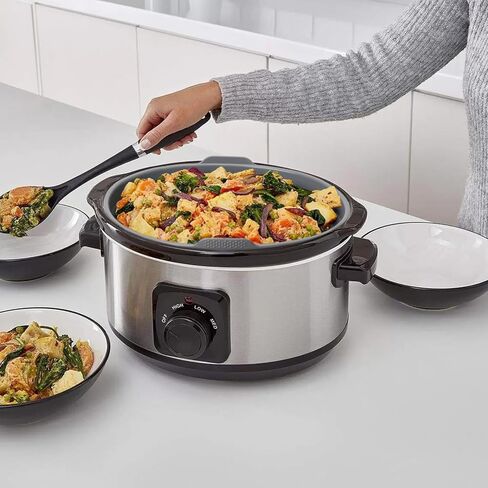 Silicone Slow Cooker Liners with Handle, 6 QT Reusable Cooking Liners Compatible with Crock-Pot & Hamilton Beach，Foldable Oval Slow Cookers Accessories, Food-grade & Easy Cleanup, 1 Pcs in Kuwait