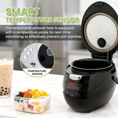6L Boba Cooker Commercial, Automatic Boba Maker Machine with Even Heat Distribution, Intelligent Tapioca Cooker, for Milk Tea Stores Restaurants Dessert Stores Lounge, 900W in Kuwait