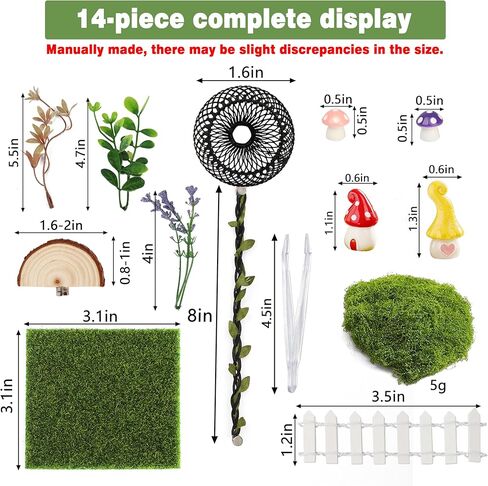 Jumping Spider Enclosure Accessories Kit, 14Pcs Spider Tank Decor Set with Hide, Plants, Moss, Ledge & Tools for Tarantula Habitat Decor（The Product Does not Include a breeding Box.） in Kuwait