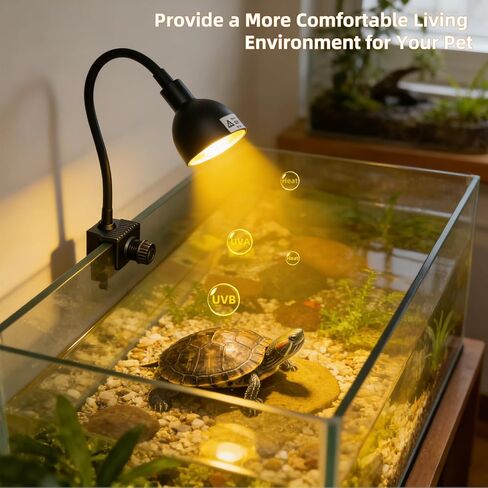 COOSPIDER 50W مصباح حراري للزواحف مع مشبك ومؤقت، تركيبات إضاءة سلحفاة صغيرة تنعم بخرطوم قابل للدوران 360 درجة مع 2 لمبات قاعدة G9 احتياطية للنباتات والزواحف الصغيرة وثعبان التنين الملتحي in Kuwait