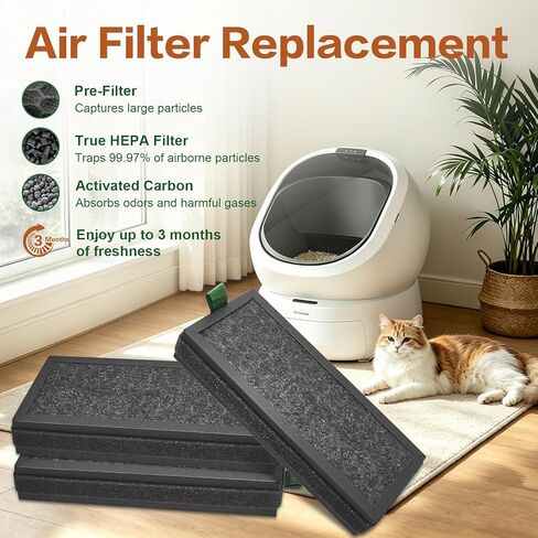 1 Pack Replacement Activated Carbon Filter Compatible with PETLIBRO Luma Automatic Self Cleaning Litter Box in Kuwait