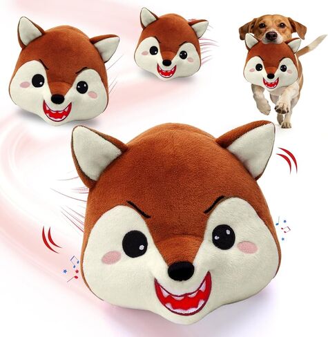 Mity rain Interactive Dog Toys with Thicken Plush, Moving Dog Toy with Recording Mode Shaking & Singing Mode Bouncing, Funny Ball Jumping to Keep Them Busy & Chase, Rechargeable (Crab) in Kuwait