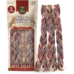 Bully Bunches All Natural (12 "مضفر - 5 عبوات) شرائح لحم بقري متشنج - خالية من الرائحة، خالية من الجلود الخام، خالية من المواد الكيميائية - مضغ لحم البقر السميك الآمن وطويل الأمد للكلاب - علاج قابل للهضم بالكامل للكلاب الصغيرة والمتوسطة in Saudi Arabia