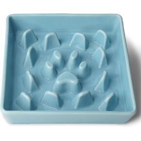 Ceramic Slow Feeder Dog Bowl, 1.8 Cup Fun Pet Food Dish for Small & Medium Breeds to Slow Down Eating, Anti-Gulping, Stop Bloat, Preventing Choking (Turquoise) in Saudi Arabia