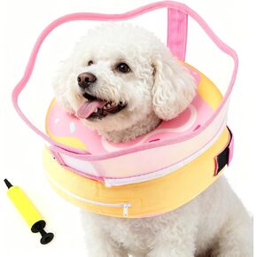 Dog Donut Collar, Inflatable Dog Cone Collar for Dogs to Stop Licking (Light Pink, M) in Saudi Arabia