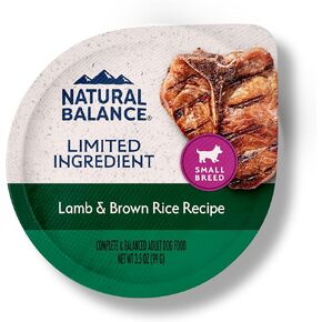 Natural Balance Limited Ingredient Small Breed Adult Wet Dog Food, Lamb & Brown Rice Recipe for Sensitive Stomachs - 3.5oz Cups (Case of 12) in Kuwait