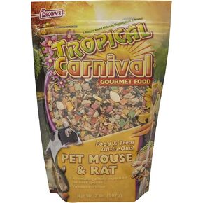 إف إم. Brown's Tropical Carnival، طعام الفئران والفئران الطبيعي للحيوانات الأليفة، نظام غذائي يومي مدعم بالفيتامينات، مزيج عالي البروتين خالي من الصويا مع الروبيان، بدون ألوان أو نكهات صناعية، 2 رطل in Kuwait