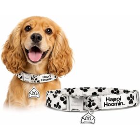 Adjustable Velvet Dog Collar with Metal Buckle & Poop Bag Holder for Medium & Large Dogs, Cute Fashion Pet Set (Cheetah & Cherries) in Kuwait