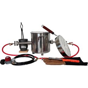 LSMIITTH 8 KG Gas Metal Melting Furnace kit 2642°F / 1450°C Propane Furnace Dual Burner (Each 100,000 BTU) Foundry Home Kiln Smelting Casting Tools Refining Recycle Gold Silver Copper Aluminium in Kuwait