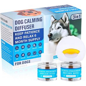 Dog Calming Pheromones Diffuser, 3 in 1 Dog Calming Diffuser to Calm Kit (Plug in+ 2 Pack 48ml Refill), Appeasing Pheromone for Dog Anxiety Relief Reduce Aggression Fighting Barking Stress in Saudi Arabia