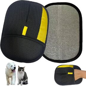Pet Hair Removal Gloves for Cat, Washable Electrostatic Reusable Magic Cats Dog Fur Large Brush Effortless Pet Hair Remover Mitt Tool for Furniture, Clothes, Carpet, Couch (1pcs-Black) in Kuwait