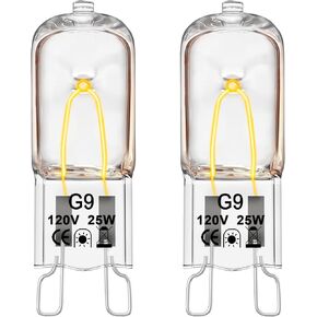 لمبة إضاءة متوافقة مع فرن الميكروويف ويرلبول K-itchenaid Jenn-air Ma-ytag، G9 120V 25W، ضوء موقد بديل/تحت لمبة ضوء الميكروويف، يستبدل W10709921 W10208564، عبوتان in Kuwait