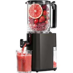 Cold Press Juicer, 5.5inch Wide Feed Chute Juicer Extractor Machine, Slow Masticating Juicer for Whole Vegetables & Fruits, Gray in Kuwait