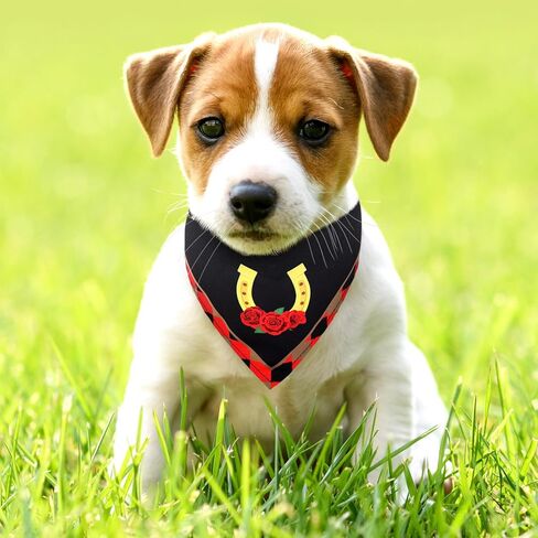 Sanwuta 4 Pcs Derby Dog Bandana Run for The Roses Dog Bandana Adjustable Horse Racing Triangle pet Scarf Jockey Attire Accessories for Small Medium Pet in Kuwait
