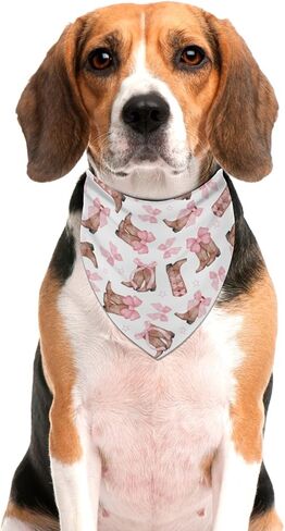 Buxiuer Pink Cowgirl Dog Bandana Coquette Boots and Bow Western Party Adjustable Triangle Bibs Dogs Scarf for Small Medium Large Pets in Kuwait