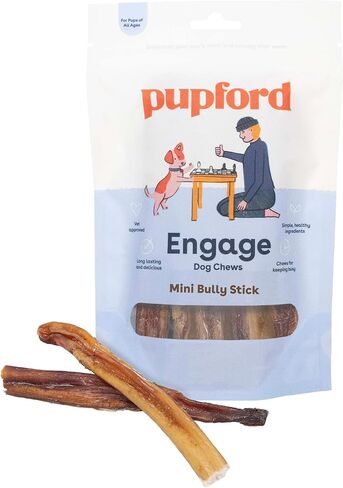 Pupford Mini Bully Sticks for Dogs & Puppies, Smoked for Improved Smell, Natural, Long-Lasting, Single Ingredient Chews for Small Breeds (8 oz) in Kuwait