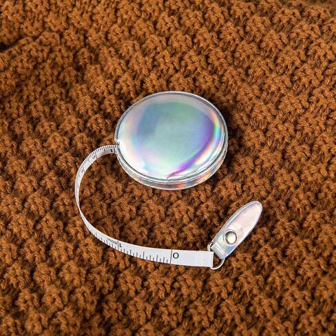 2 Pack Tape Measure Leather Retractable Body Measuring Tape 150 cm 60 Inch Tailor Fabric Small Tape Measure with Push Button (Round-Silver) in Saudi Arabia