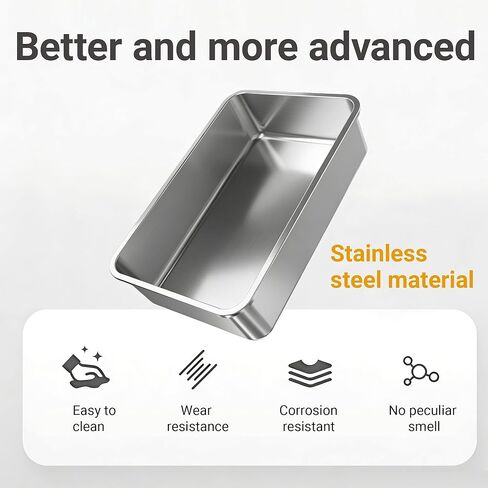 Stainless Steel Cat Litter Box with Lid, Large Enclosed Litter Box for Large Cats, High Sided Metal Cat Box with Two-Way Door & Anti-Scratch Scoop, Anti-Leakage Design, Silver in Kuwait
