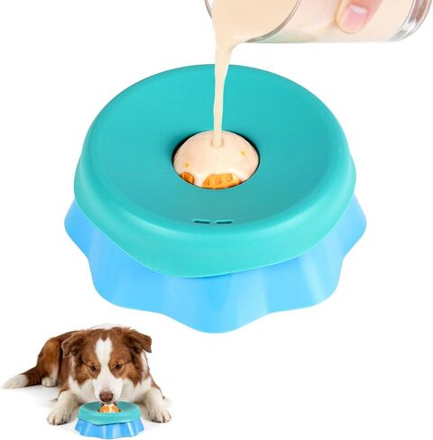 Dog Lick Bowl, Slow Feeder Dog Bowl with Strong Suction Cups, Silicone Dog Licking Bowl for Peanut Butter, Yogurt and Treats, Non-Slip Dog Lick Bowl-Suitable for Large, Medium, and Small Dogs in Kuwait