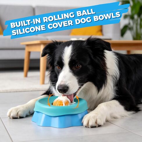 Dog Lick Bowl, Slow Feeder Dog Bowl with Strong Suction Cups, Silicone Dog Licking Bowl for Peanut Butter, Yogurt and Treats, Non-Slip Dog Lick Bowl-Suitable for Large, Medium, and Small Dogs in Kuwait