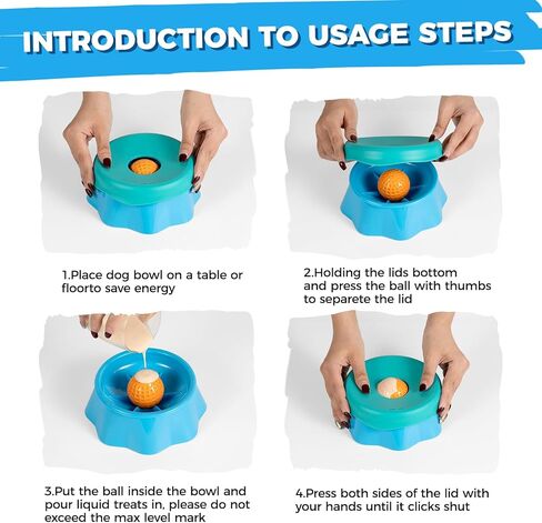 Dog Lick Bowl, Slow Feeder Dog Bowl with Strong Suction Cups, Silicone Dog Licking Bowl for Peanut Butter, Yogurt and Treats, Non-Slip Dog Lick Bowl-Suitable for Large, Medium, and Small Dogs in Kuwait