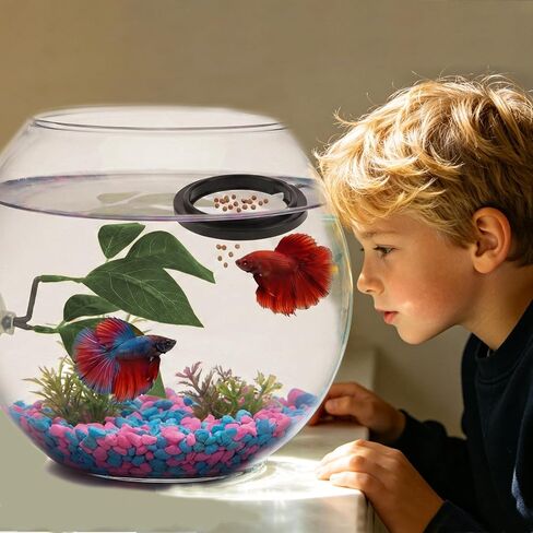 6 PCS Betta Leaf Hammocks & Feeding Ring, Betta Feeding Ring with Suction Cups, Aquarium Leaf Hammock Resting Bed for Fish Spawning, Breeding & Tank Decor & Fish Tank Accessories in Kuwait