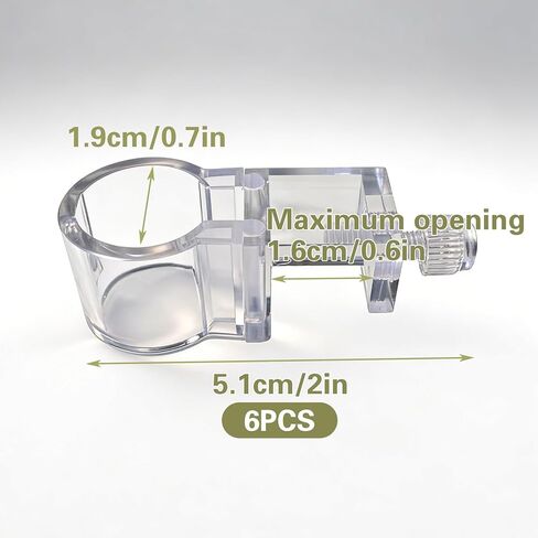 6 PCS Clear Aquarium Plant Holder, Reusable Top Hanging Fish Tank Planter, Small Transparent Plant Clips for Fish Tank Aquarium Landscaping and Decoration in Kuwait